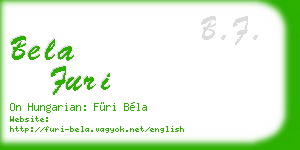 bela furi business card